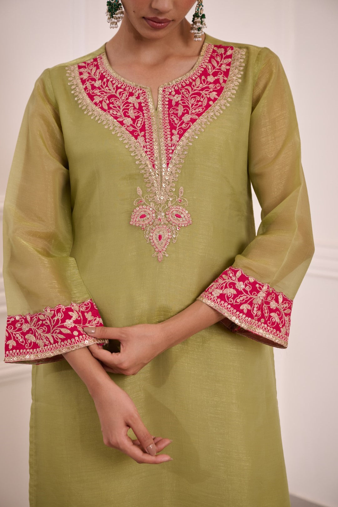 Gaurisha sage premium handwork suit set-AL