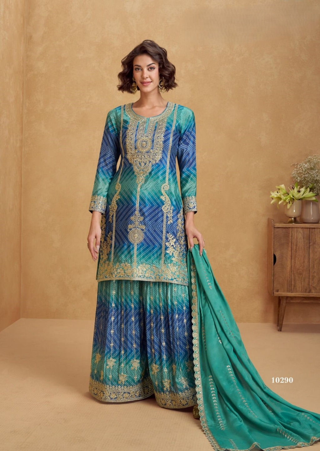 Mangal Hibis full work suit set