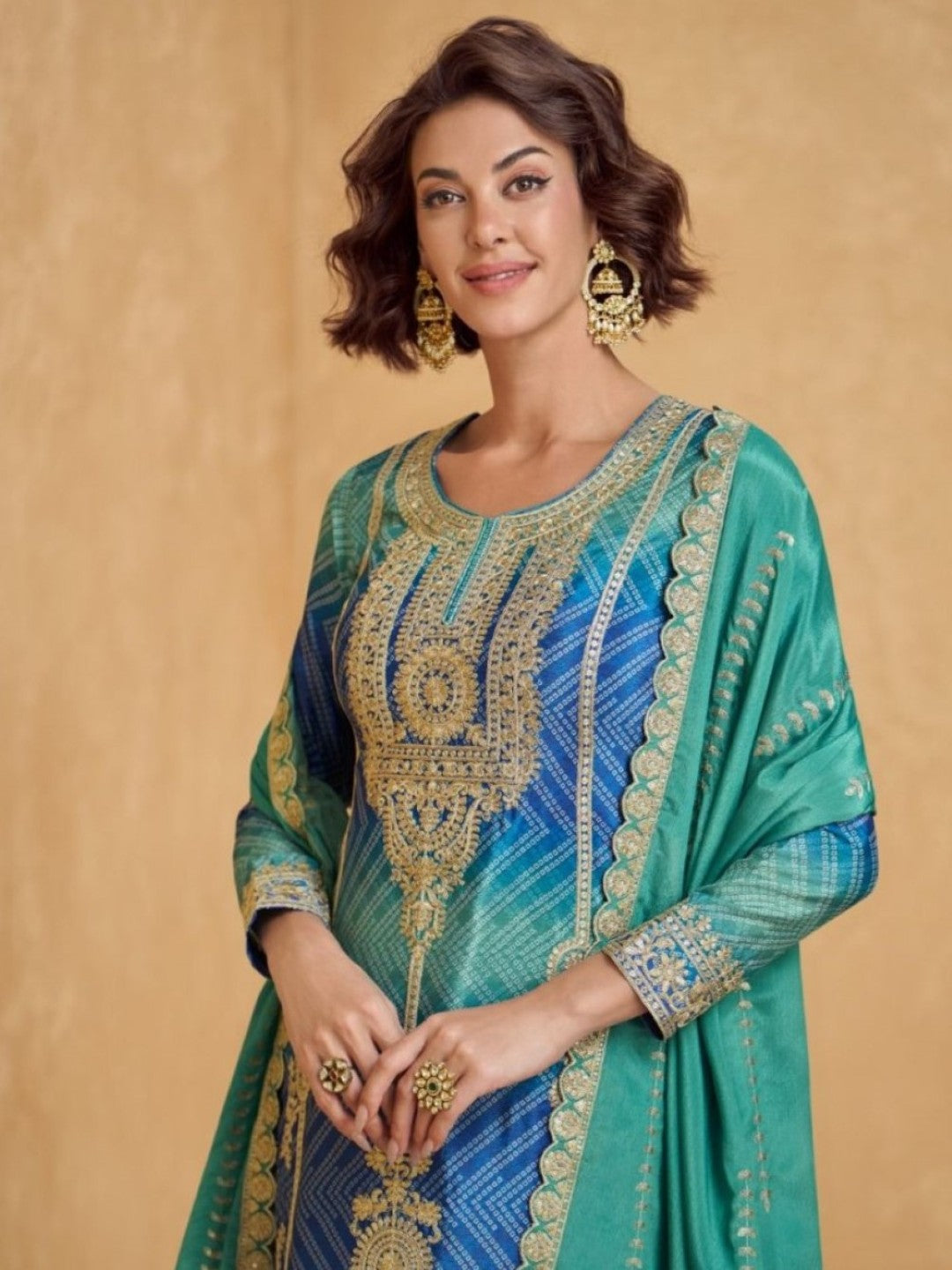 Mangal Hibis full work suit set