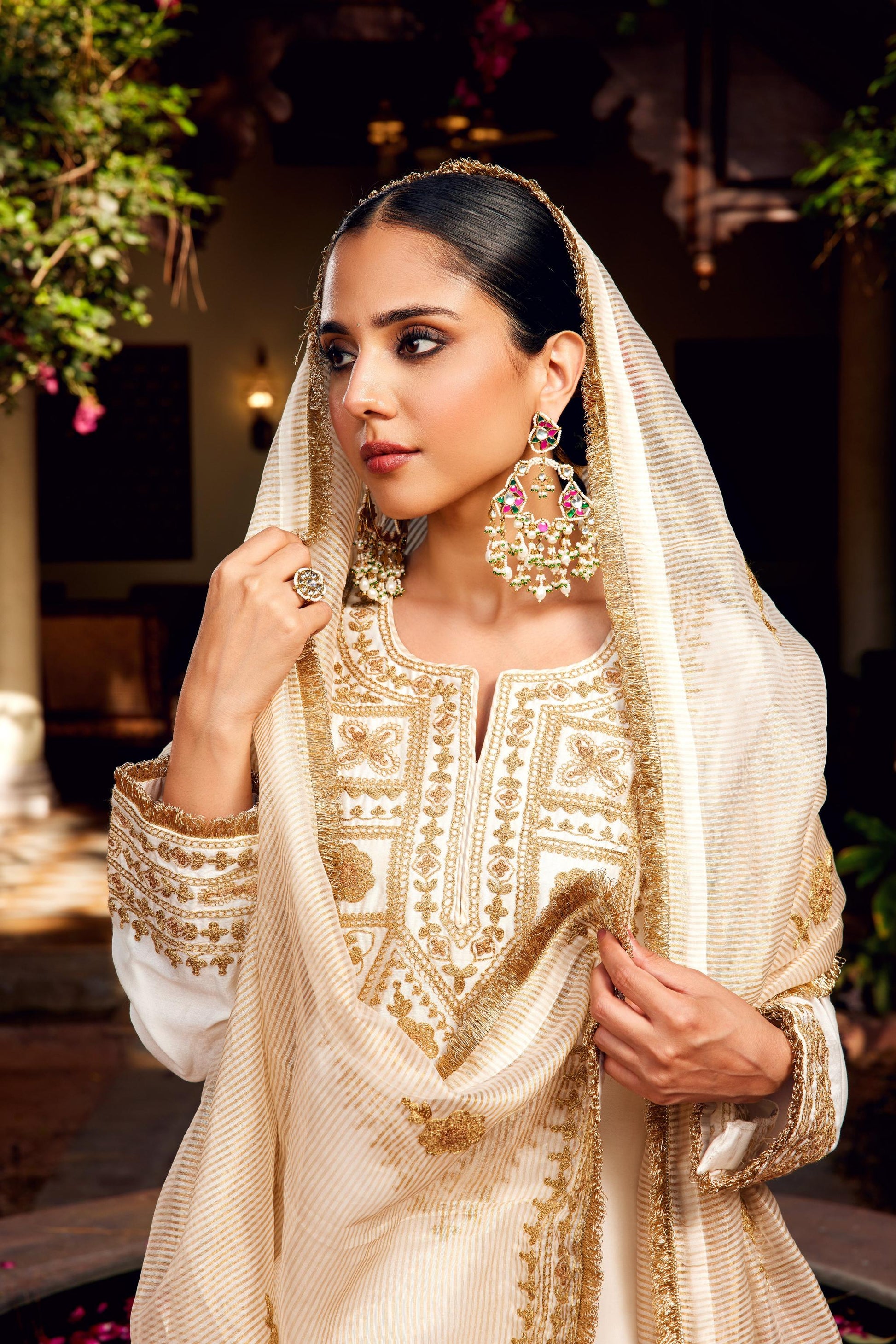 White Sharara Inayat Kurta Set of 3