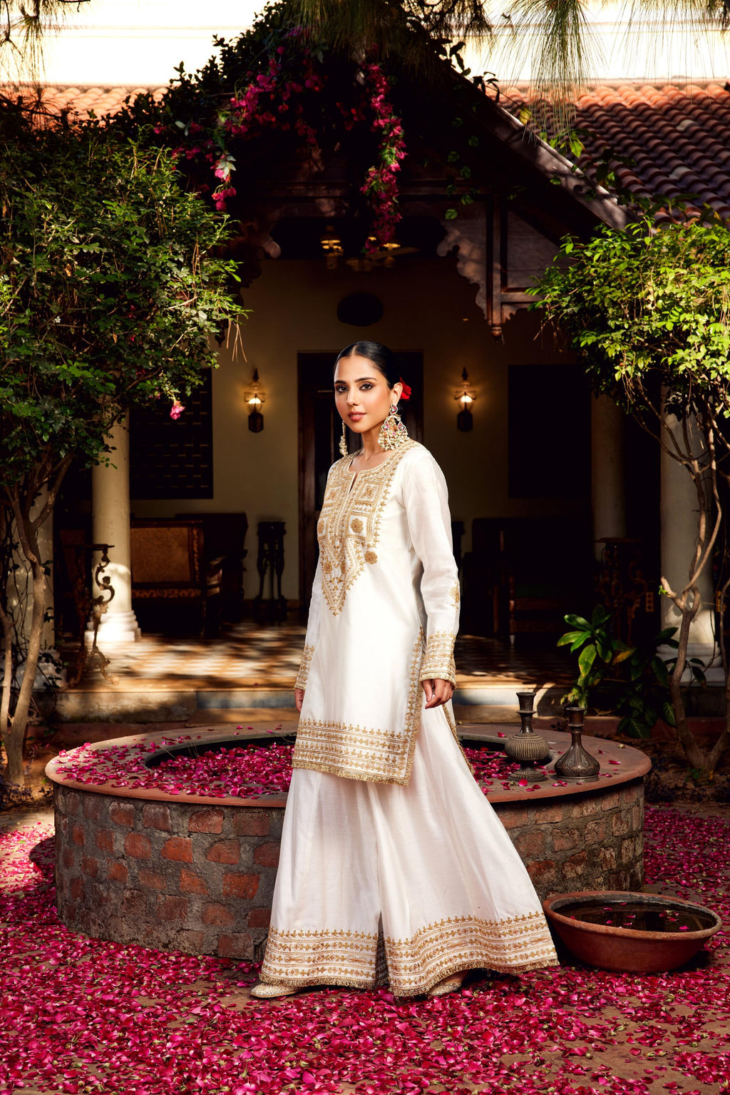 White Sharara Inayat Kurta Set of 3