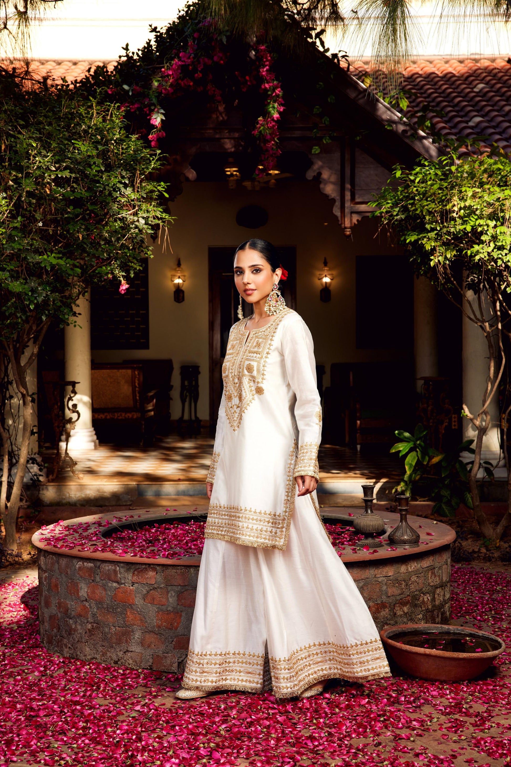 White Sharara Inayat Kurta Set of 3