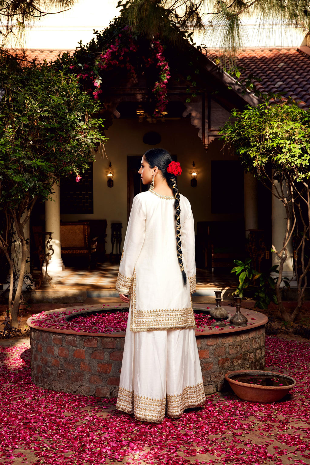 White Sharara Inayat Kurta Set of 3
