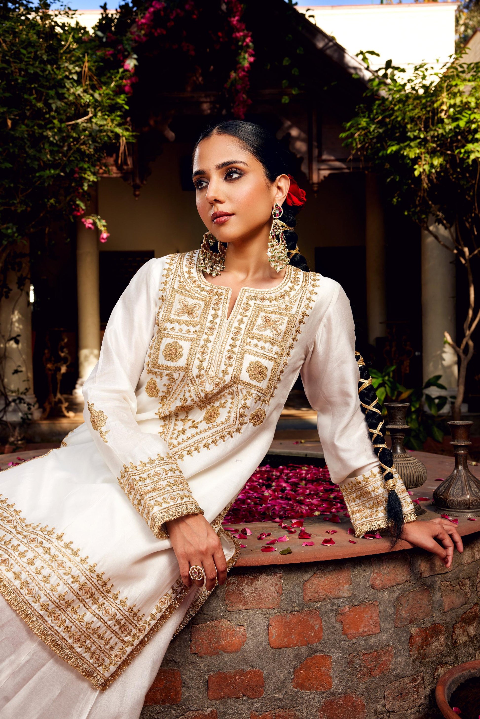 White Sharara Inayat Kurta Set of 3