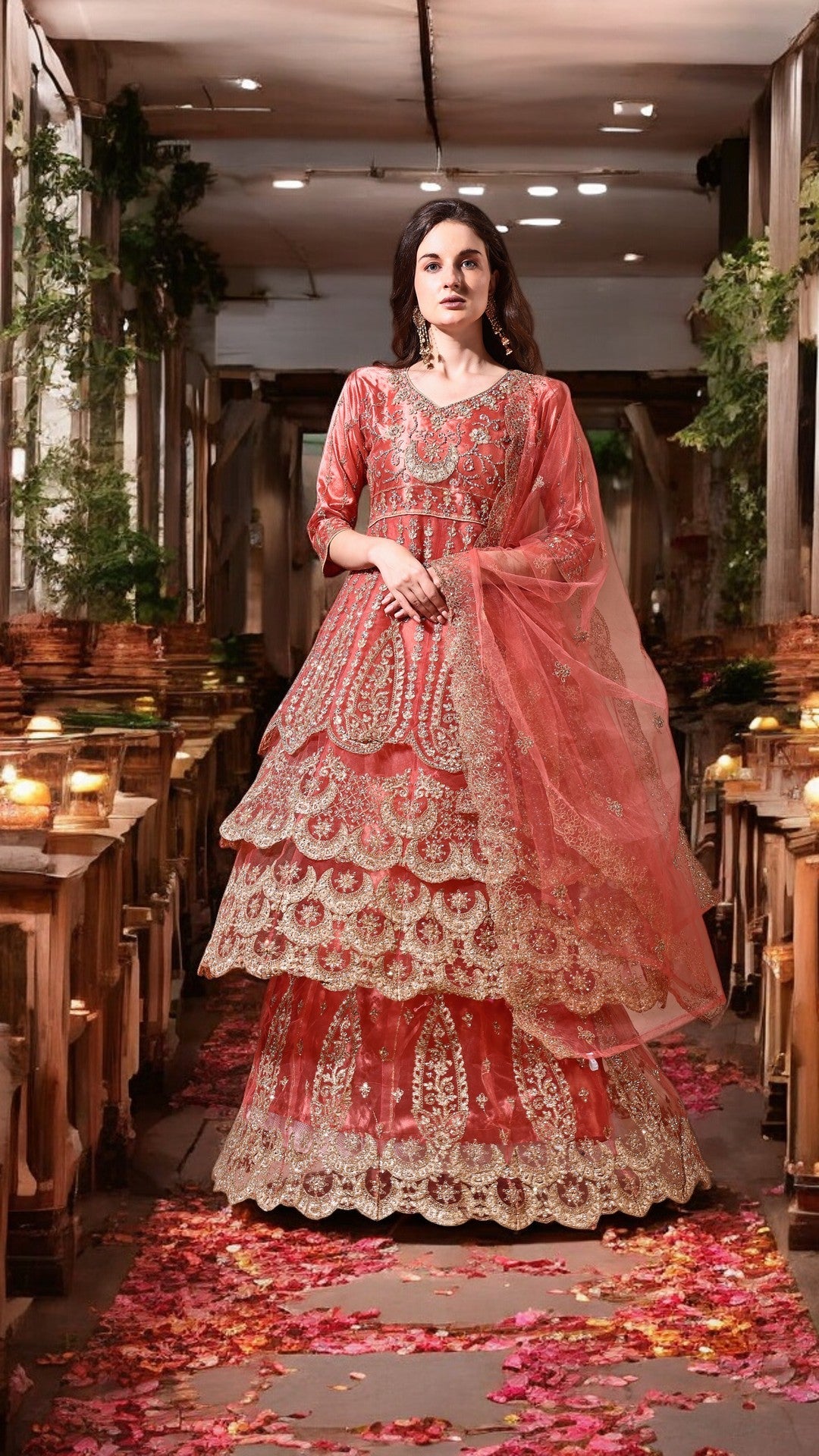 Ahalyaa Embroidered Semi-Stitched Dress Material