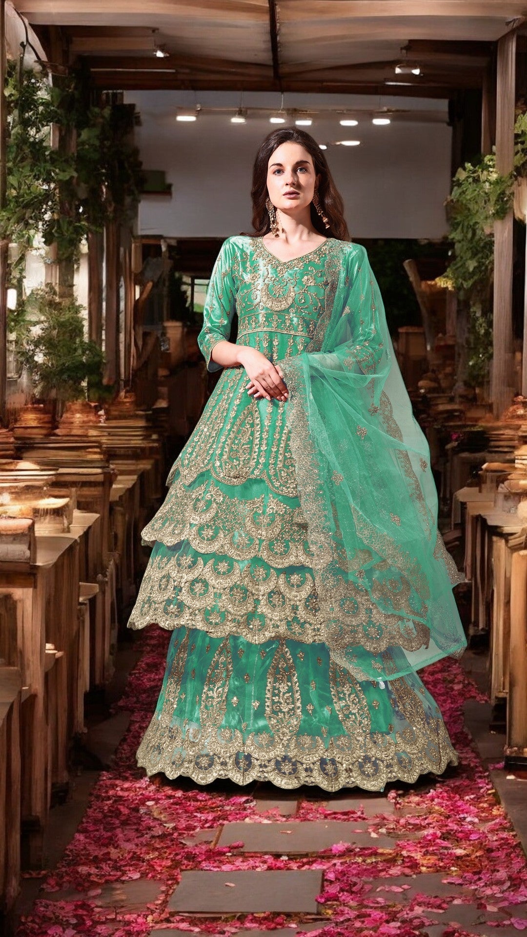 Ahalyaa Embroidered Semi-Stitched Dress Material