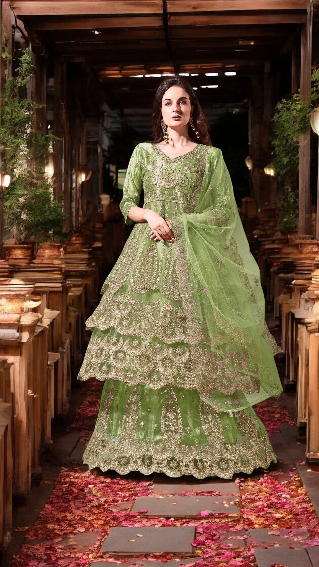Ahalyaa Embroidered Semi-Stitched Dress Material
