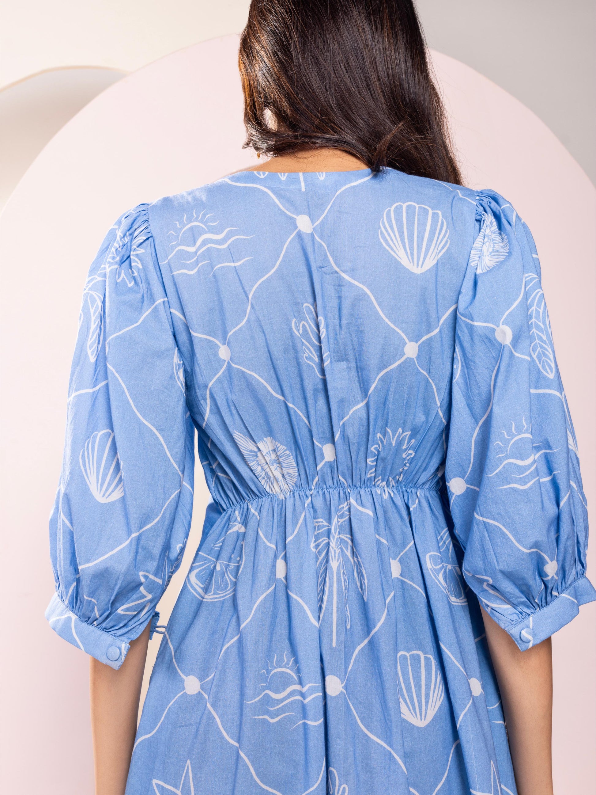 Seascape Blue Midi Dress