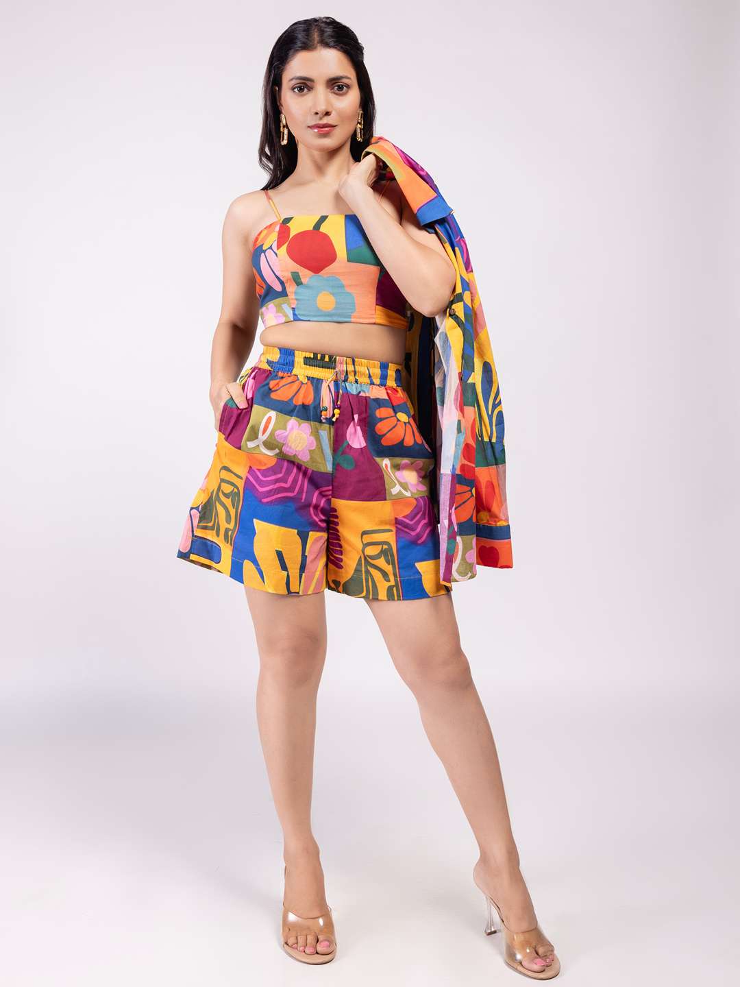 RETRO PRINTED CO-ORD SET (SET OF 3)
