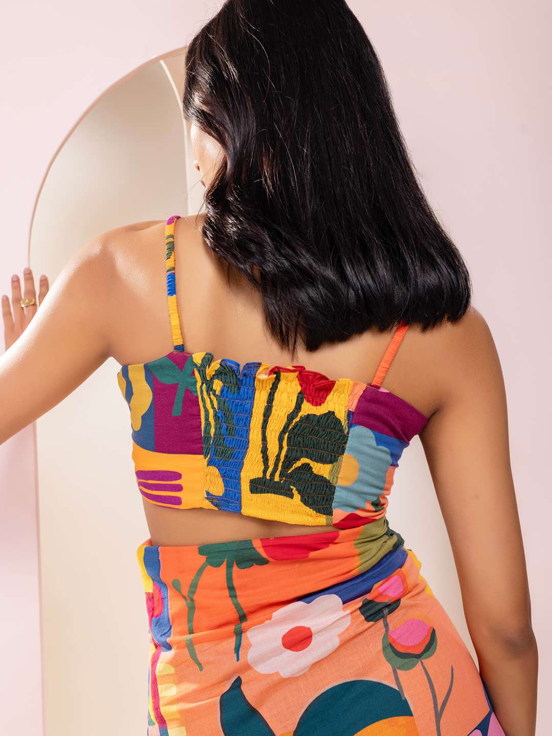 Retro Printed Cutout Maxi Dress