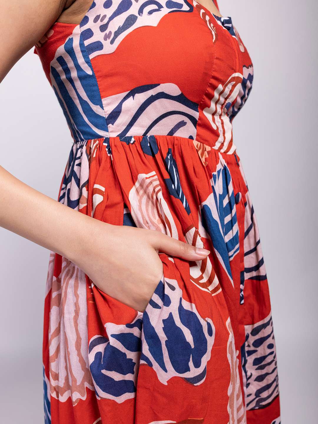 Nautica Printed Corset Dress