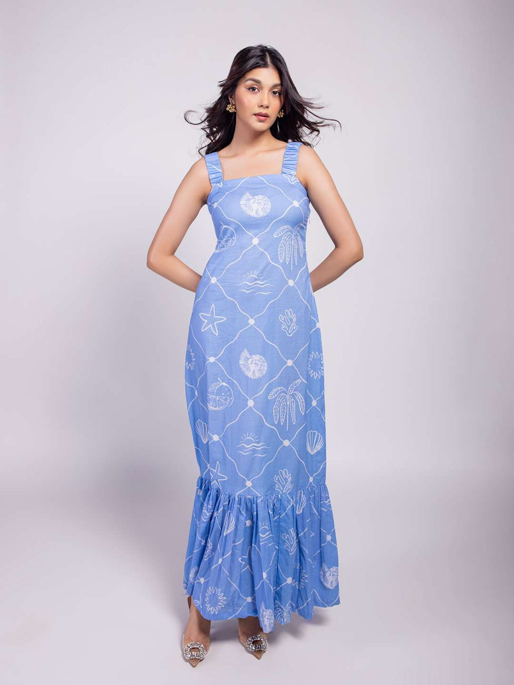 Seascape Blue Maxi Dress