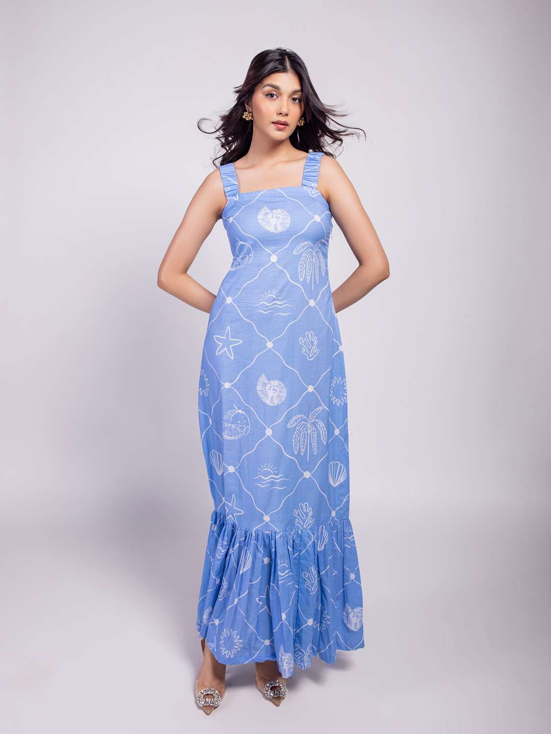 Seascape Blue Maxi Dress