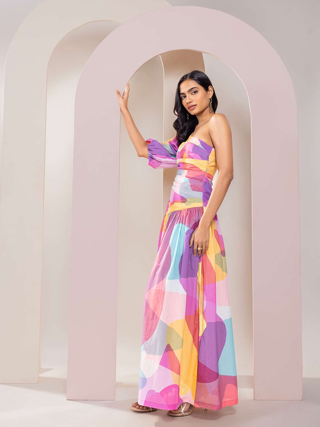 Sway Printed One-Shoulder Maxi Dress