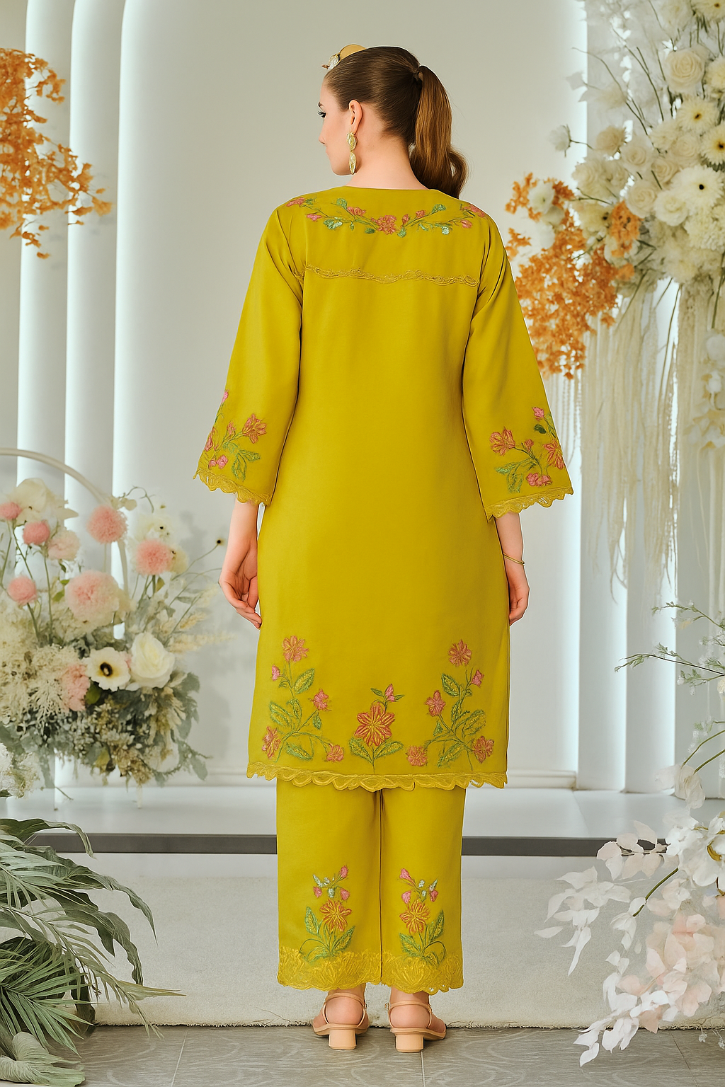 Aditri amber full work fusion wear co-ord set- AL