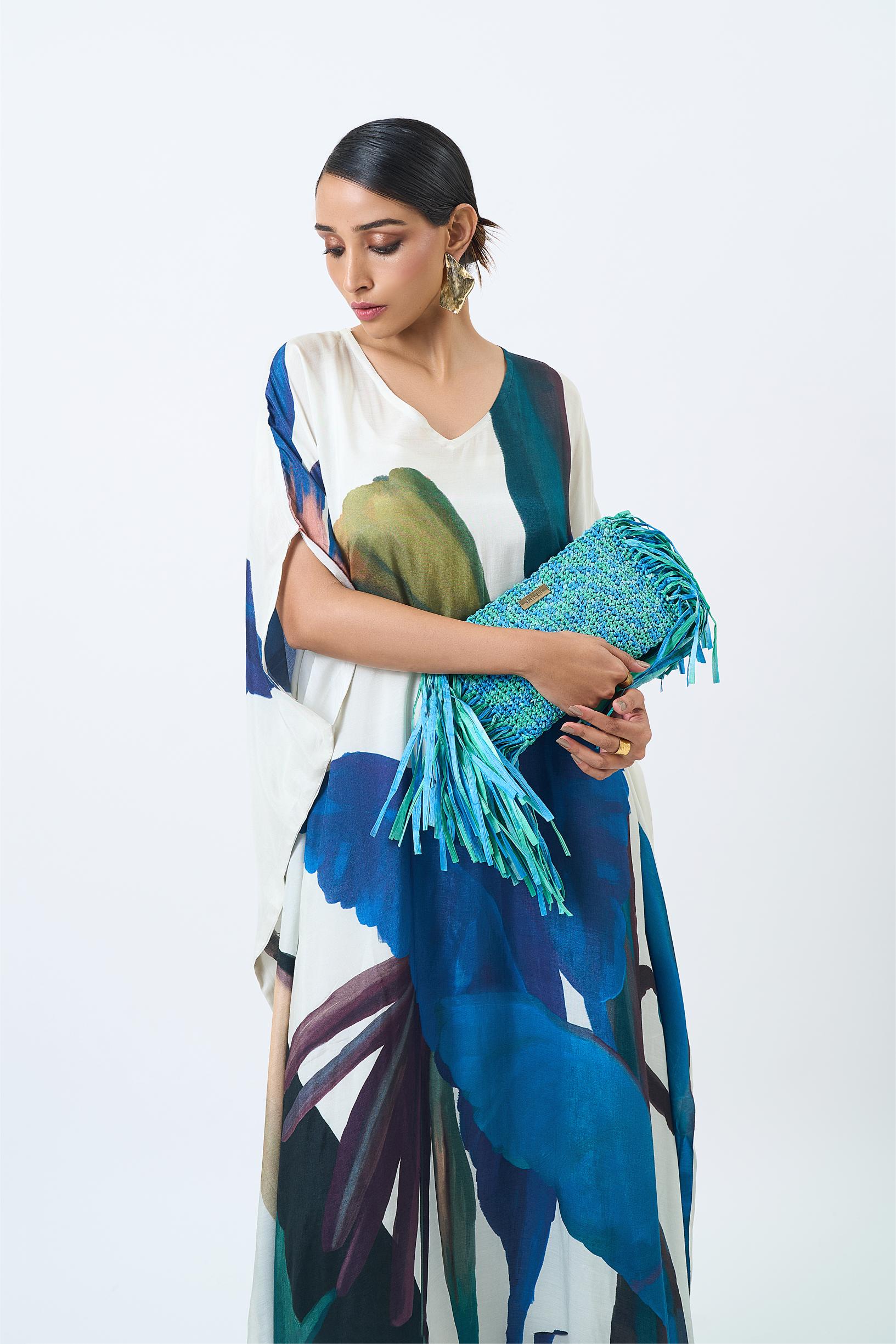 Blue Leaf Kaftan