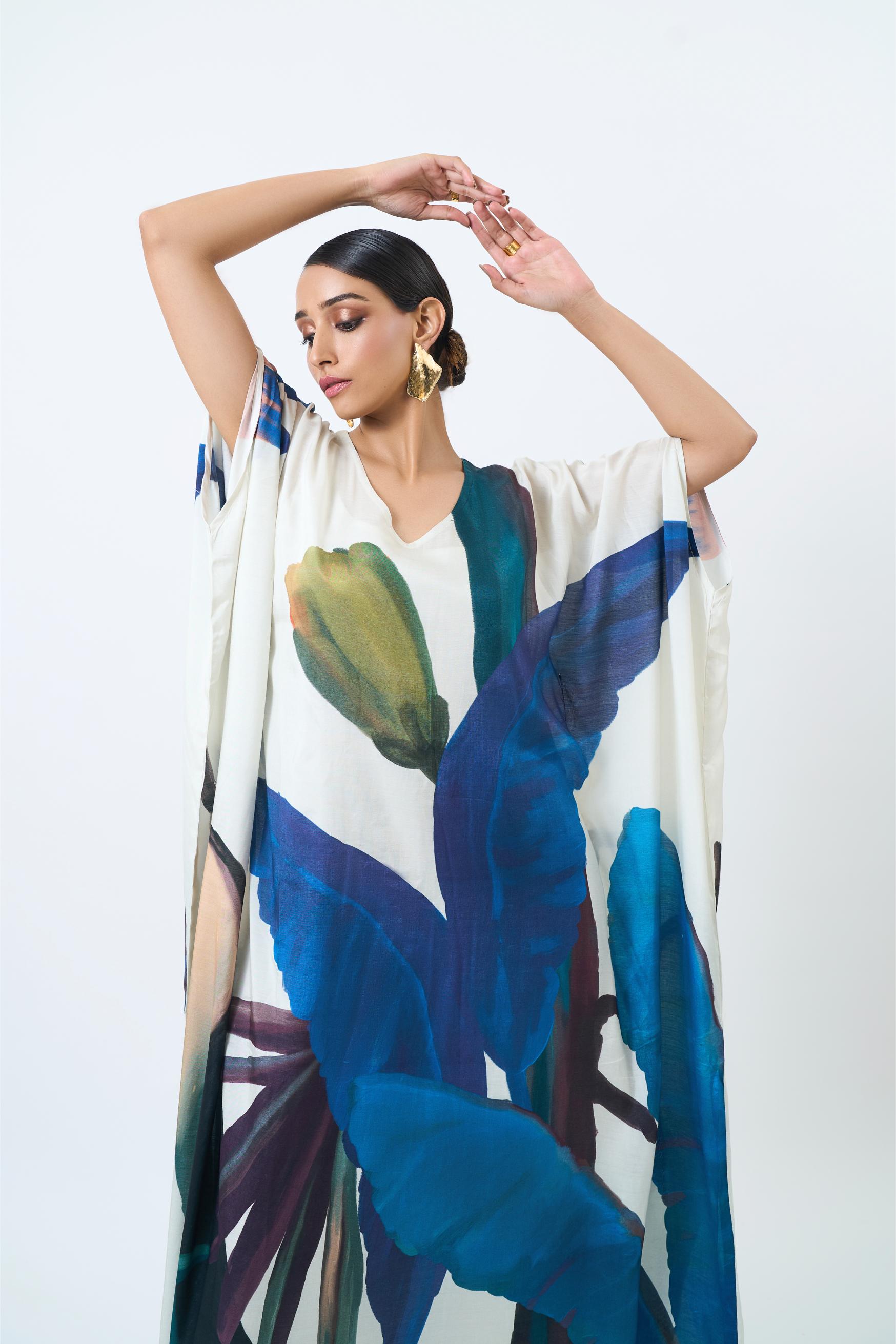 Blue Leaf Kaftan