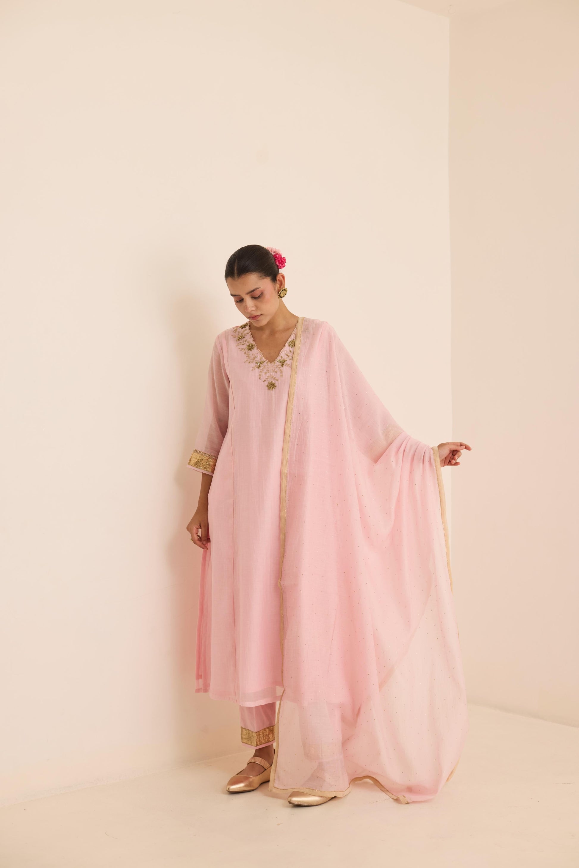 Blush Mukaish Set-JA