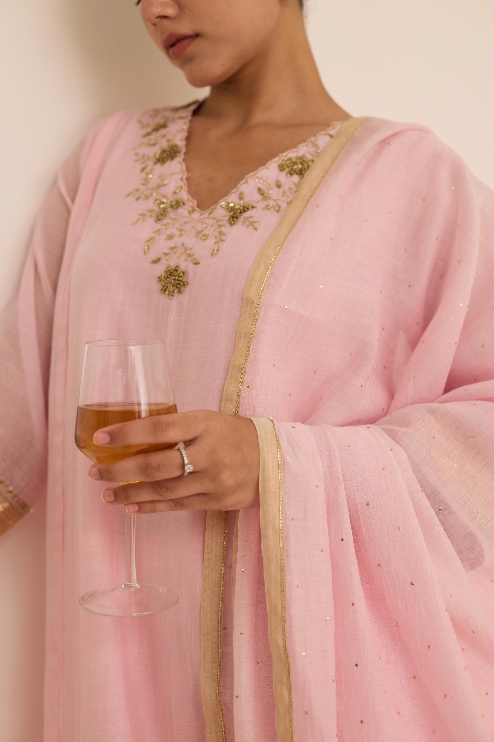 Blush Mukaish Set-JA