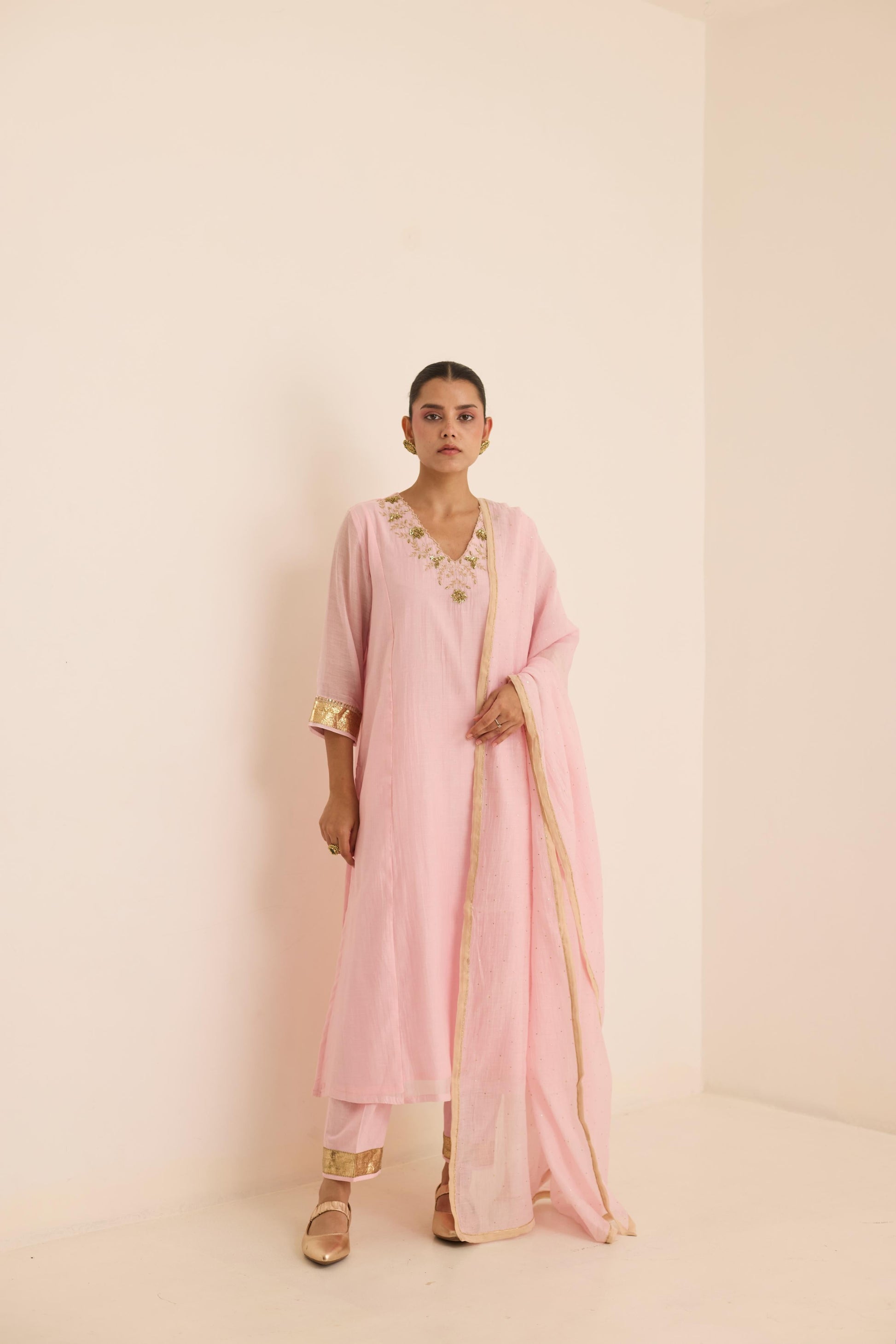 Blush Mukaish Set-JA