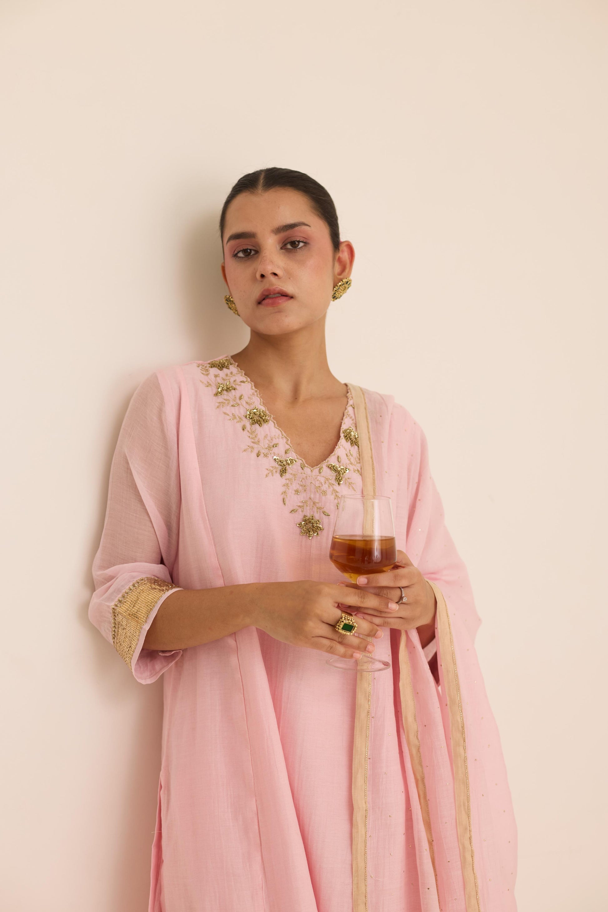 Blush Mukaish Set-JA