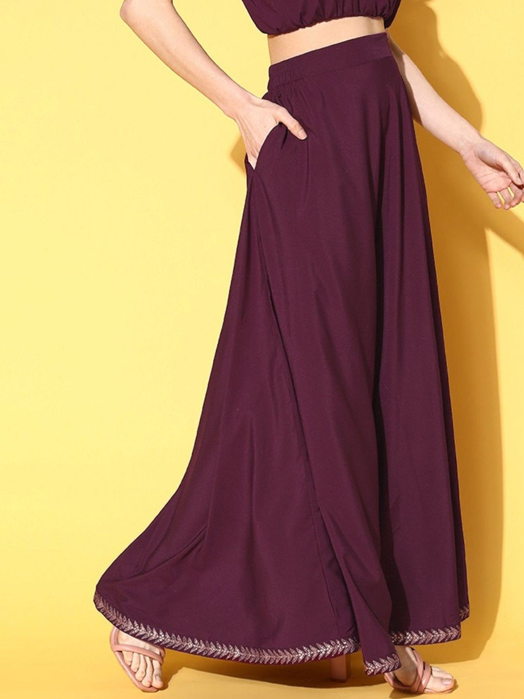 Women Flared Maxi Skirt-AH