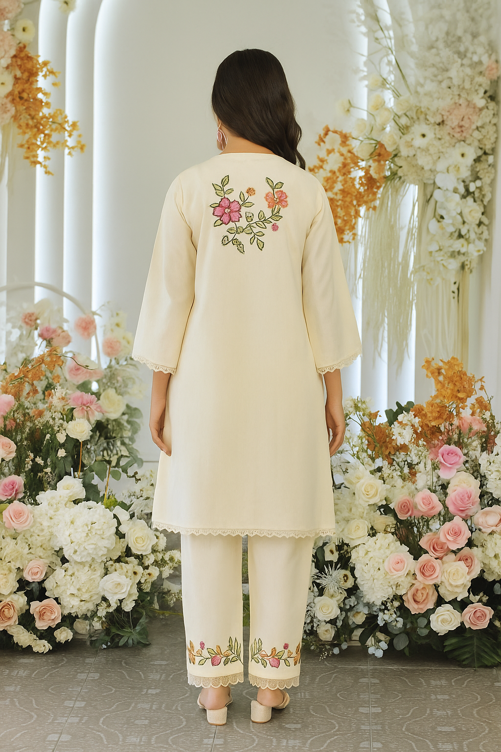 Aditri angel full work fusion wear co-ord set- AL