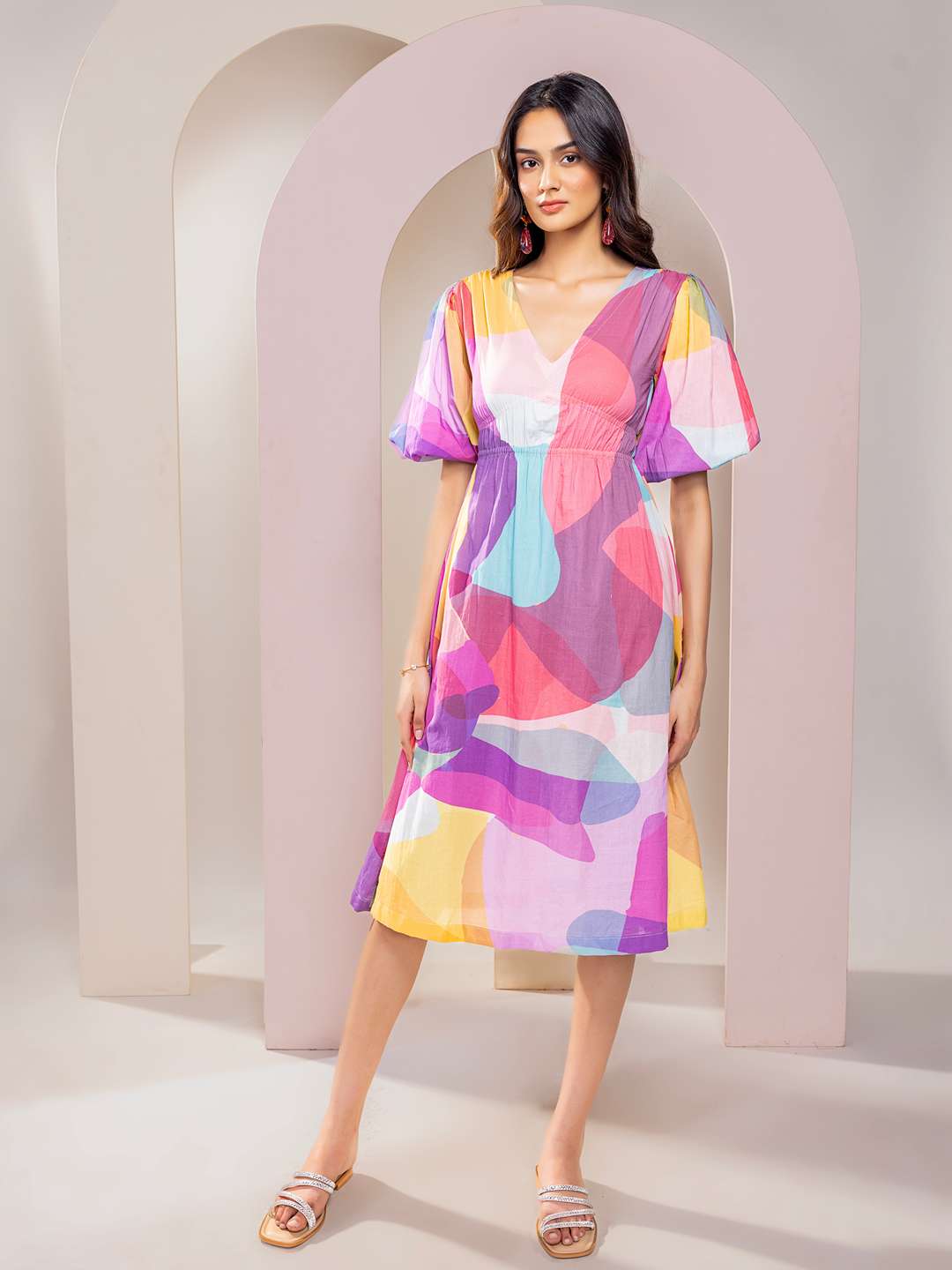 Sway Printed V-neck Dress
