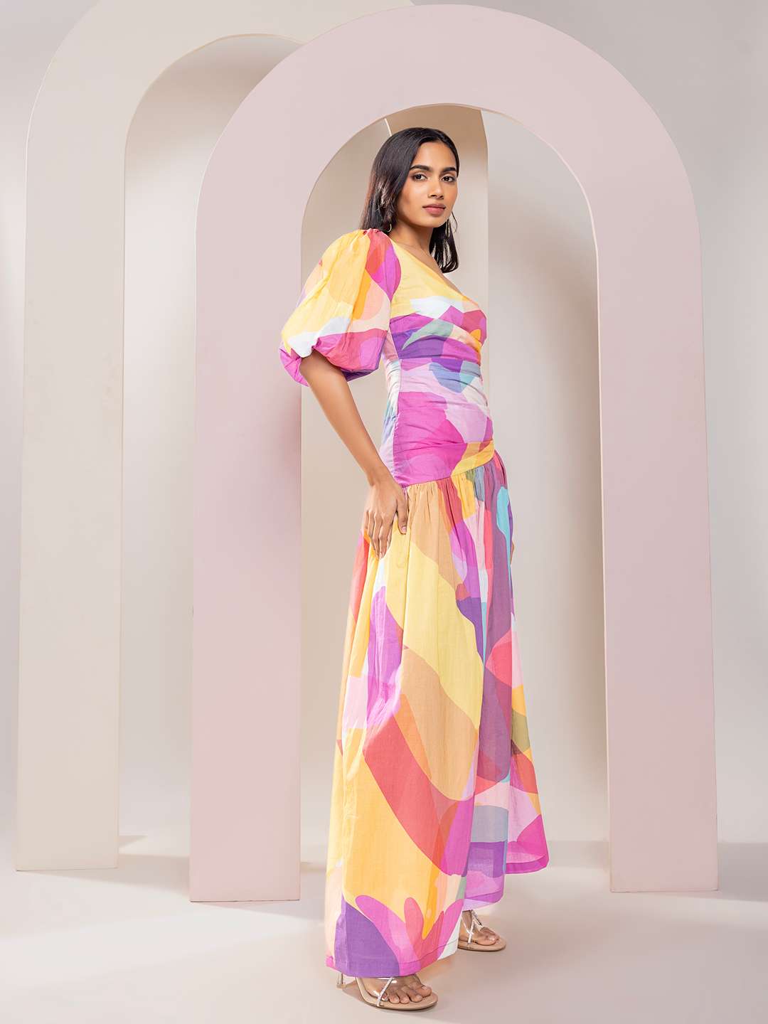 Sway Printed One-Shoulder Maxi Dress