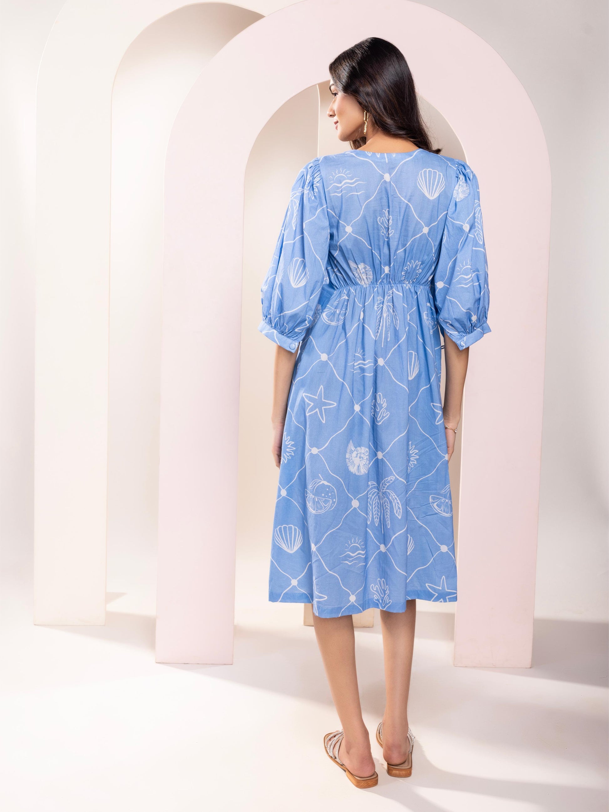 Seascape Blue Midi Dress
