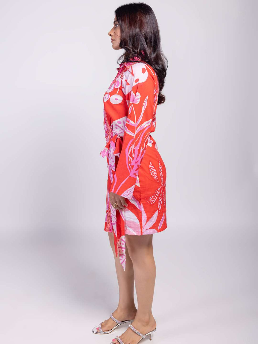 Monstera Printed Wrap Dress