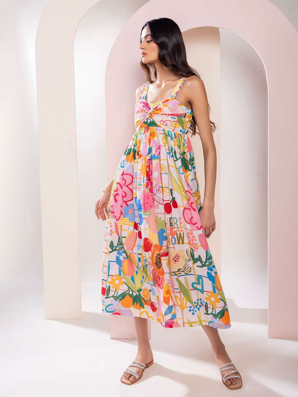 Sugar Printed Midi Dress- PI