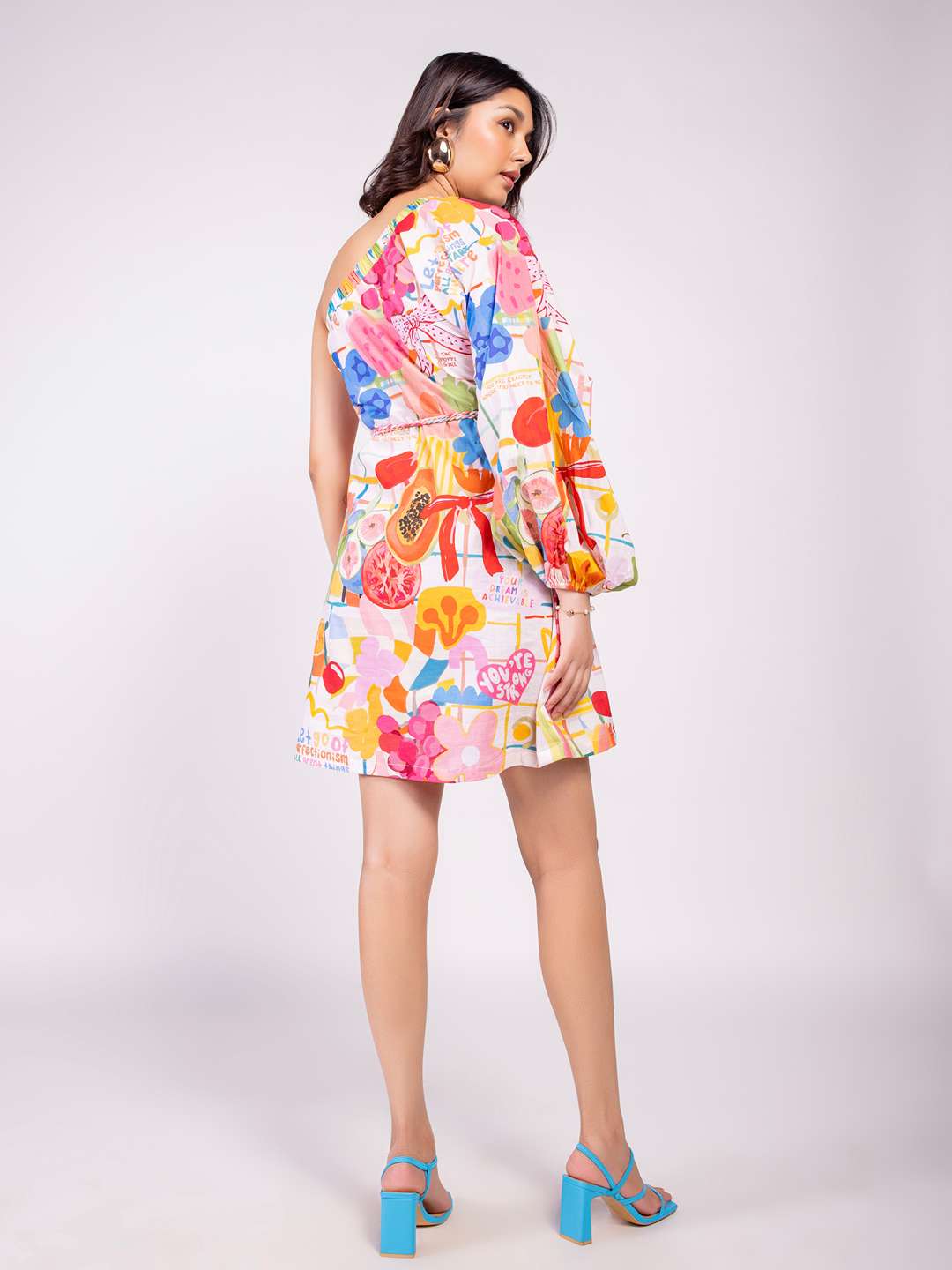 Sugar Printed One-Shoulder Dress