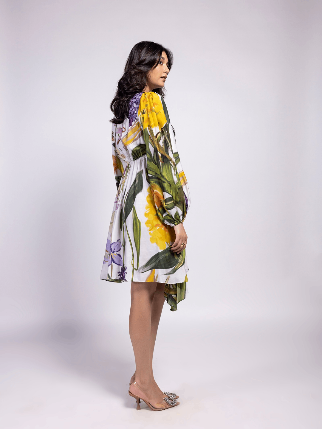 Juniper Printed Asymmetrical Midi Dress