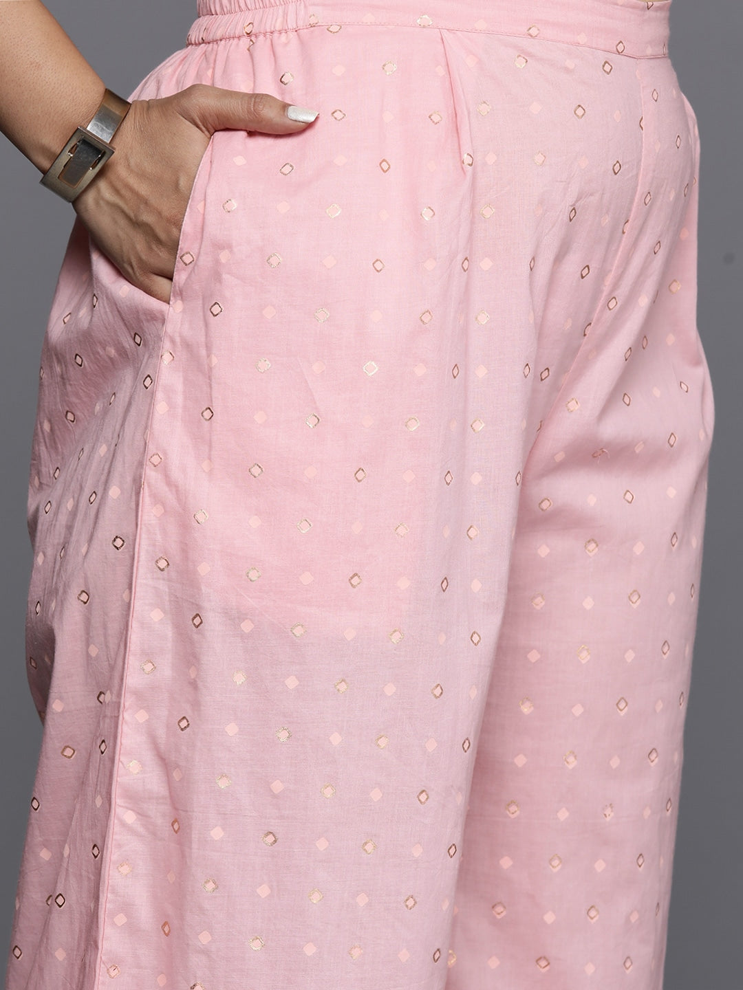 Plus Size Ethnic Motifs Printed Pure Cotton Kurta Set