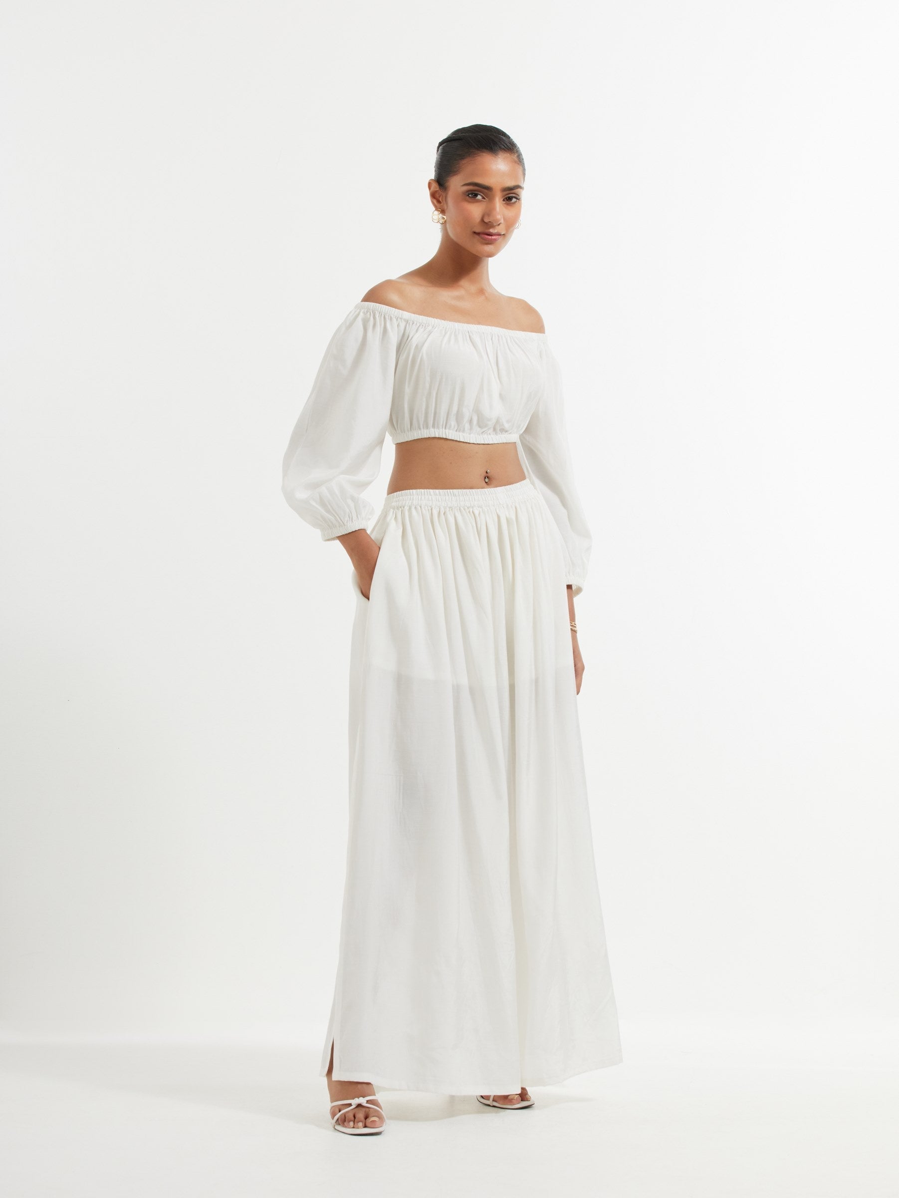 White Abel Crop Top