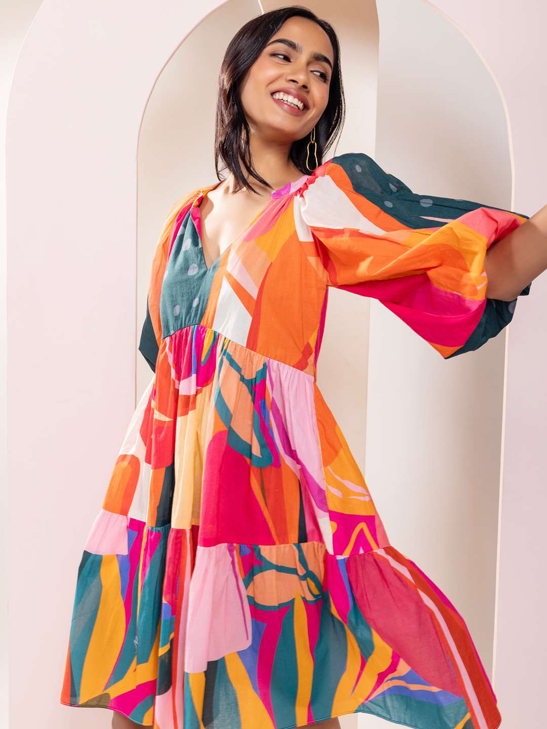 Pinko Printed Tiered Dress