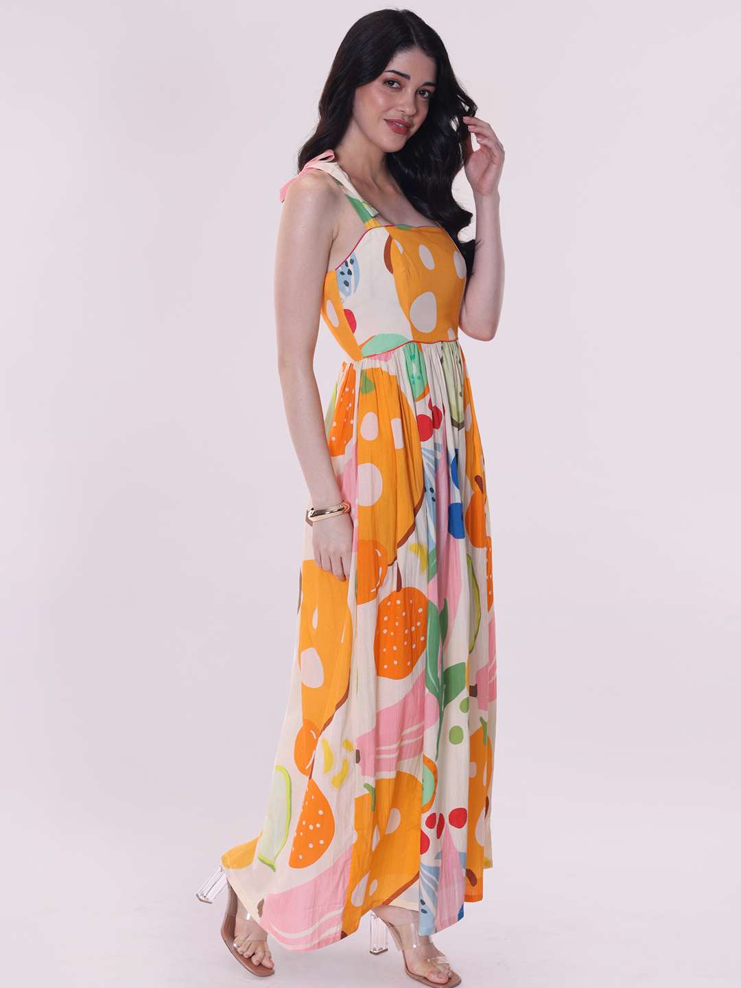 Berry Printed Strappy Dress