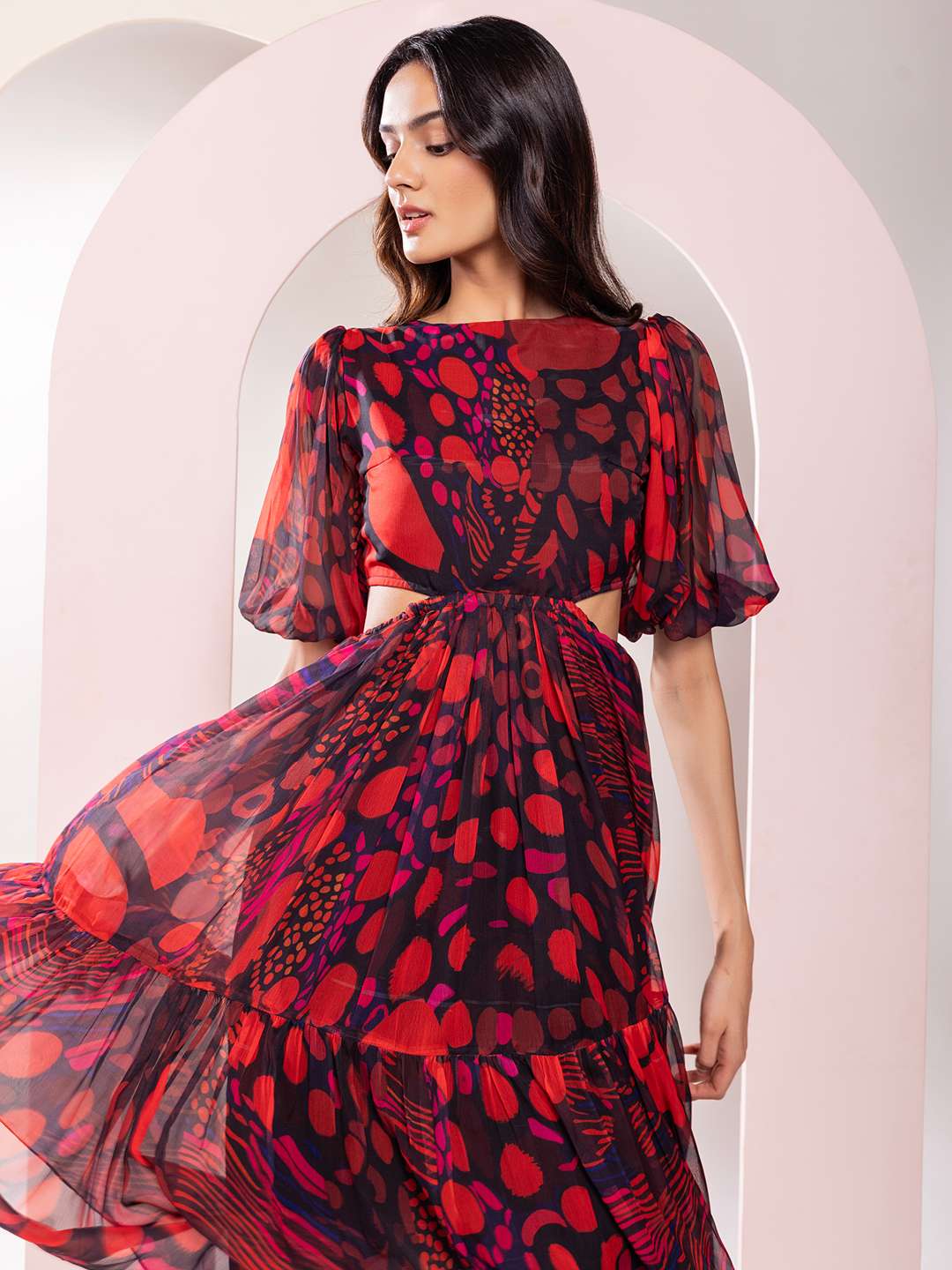 Daze Printed Midi Dress
