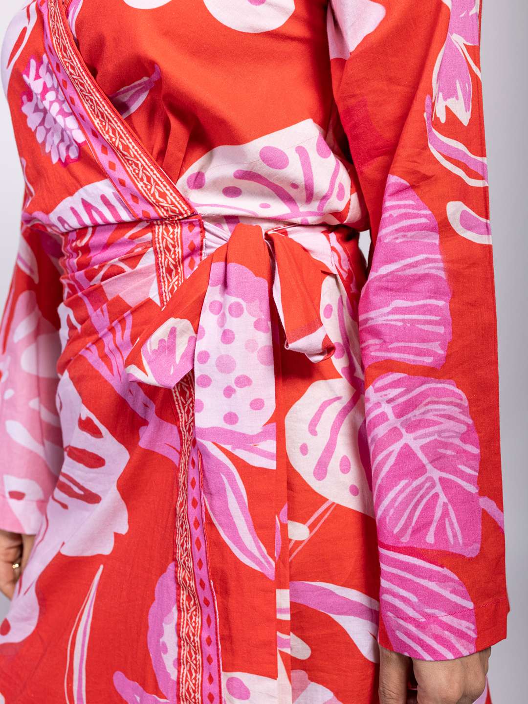 Monstera Printed Wrap Dress