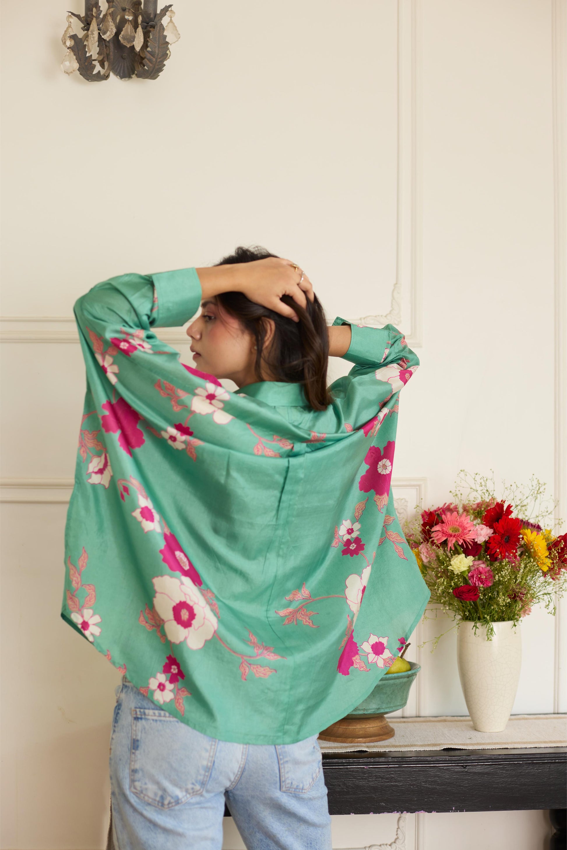 Gia Sea Green Shirt-JA