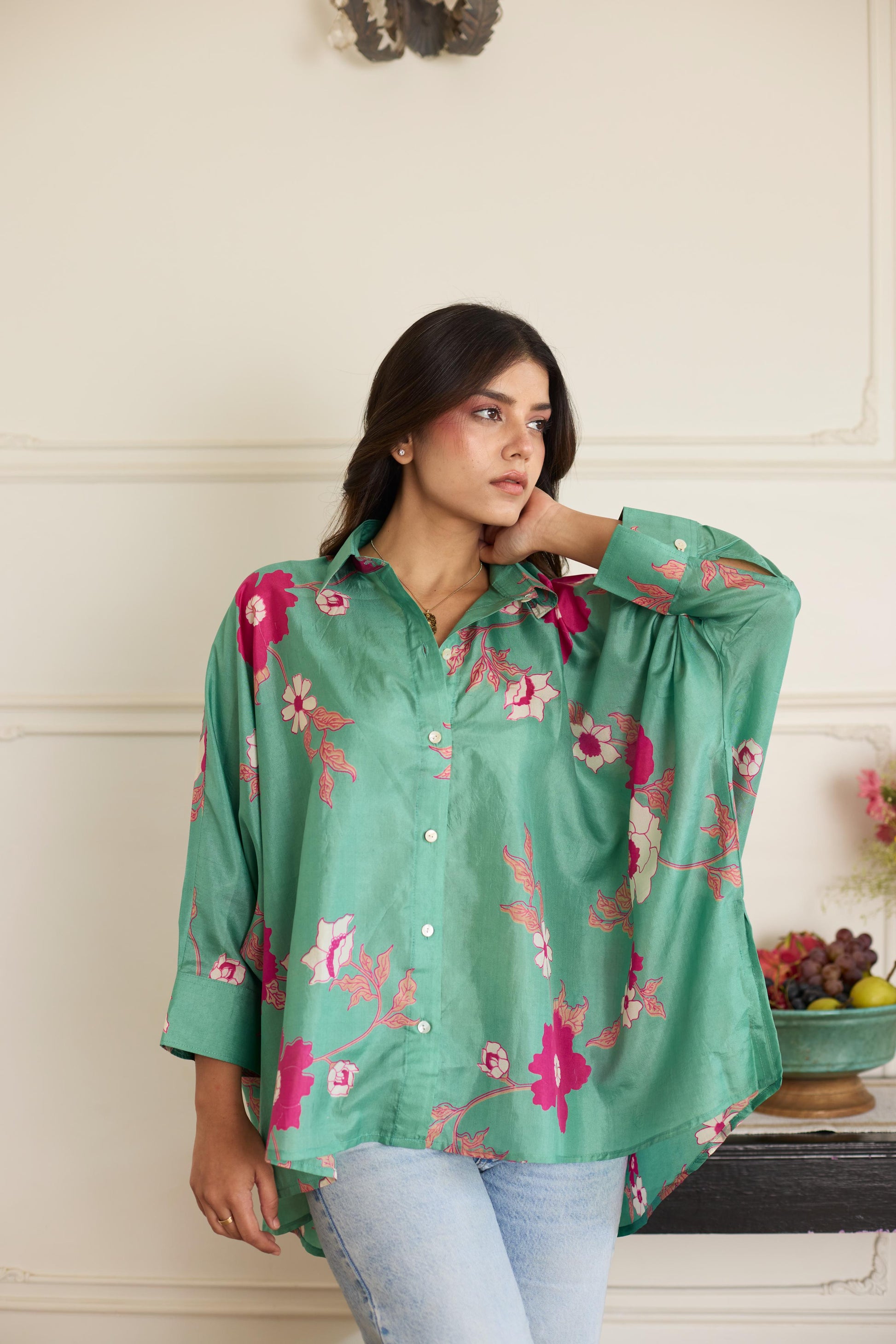 Gia Sea Green Shirt-JA