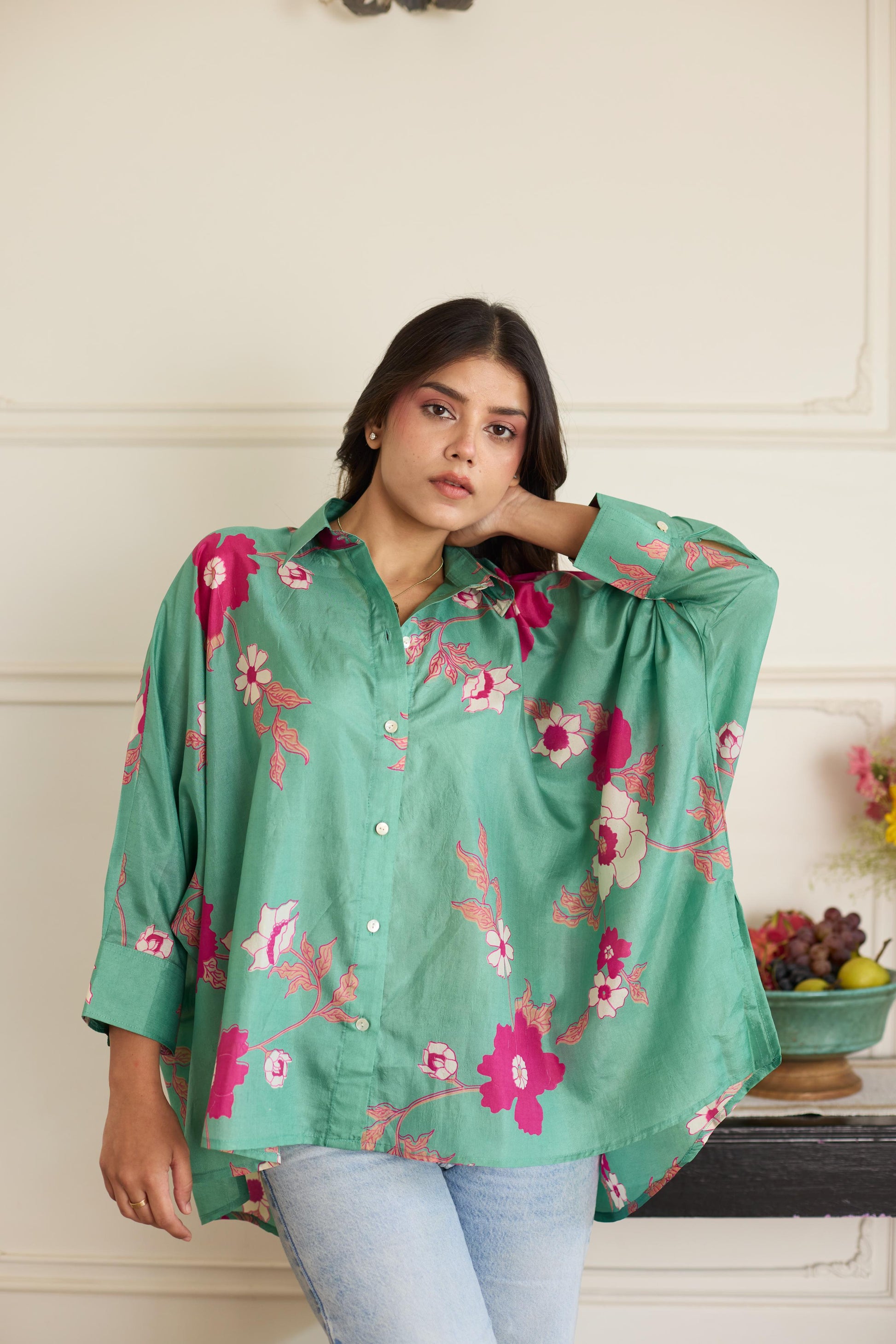 Gia Sea Green Shirt-JA