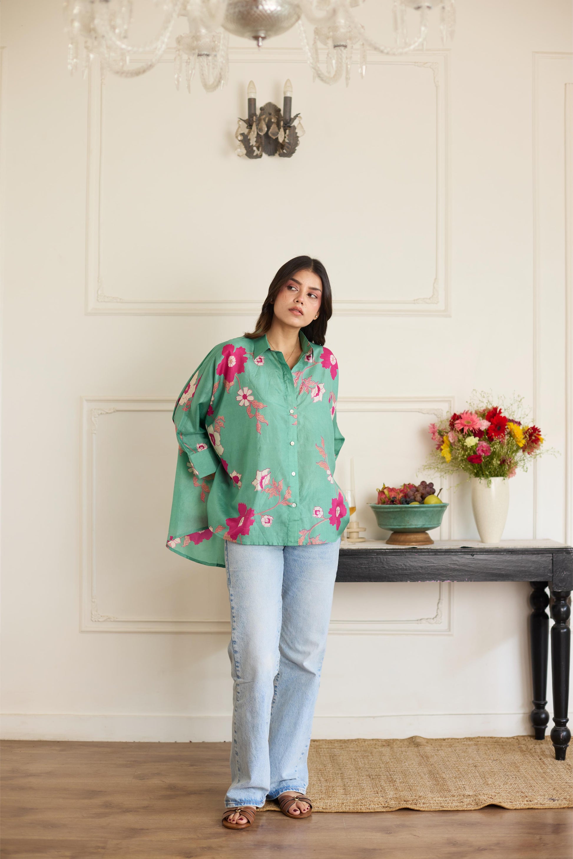 Gia Sea Green Shirt-JA
