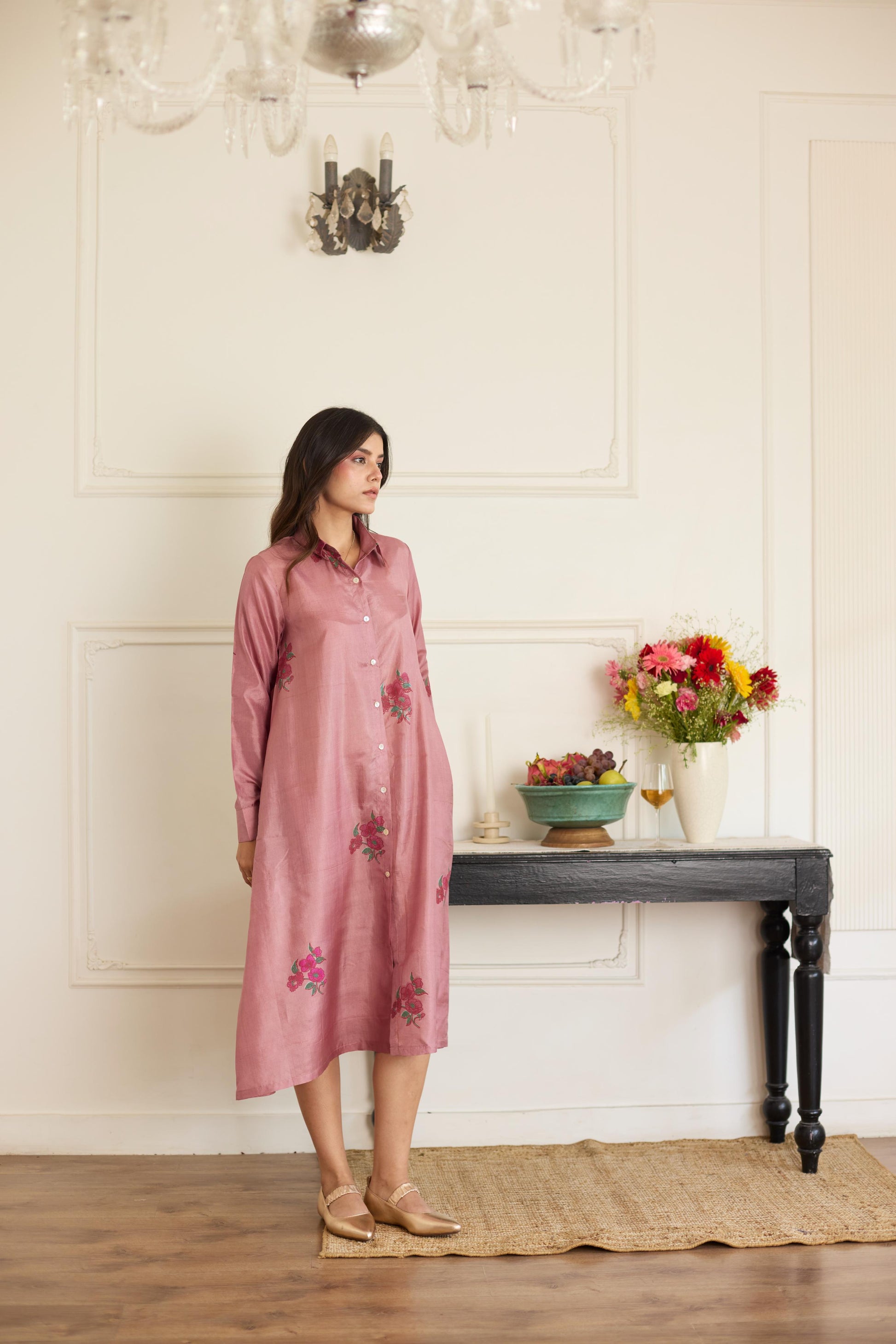 Mauve Silk Dress-JA