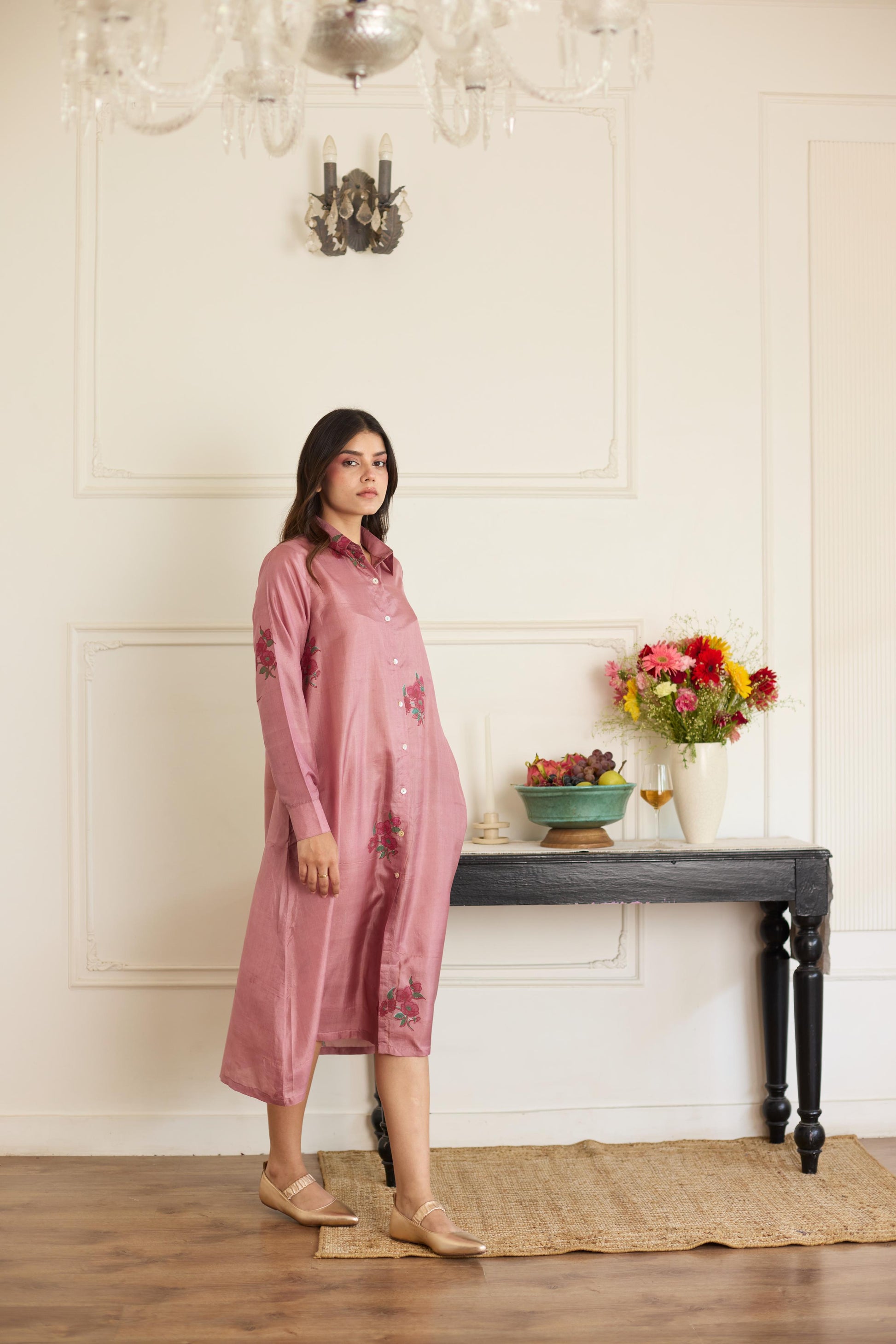 Mauve Silk Dress-JA