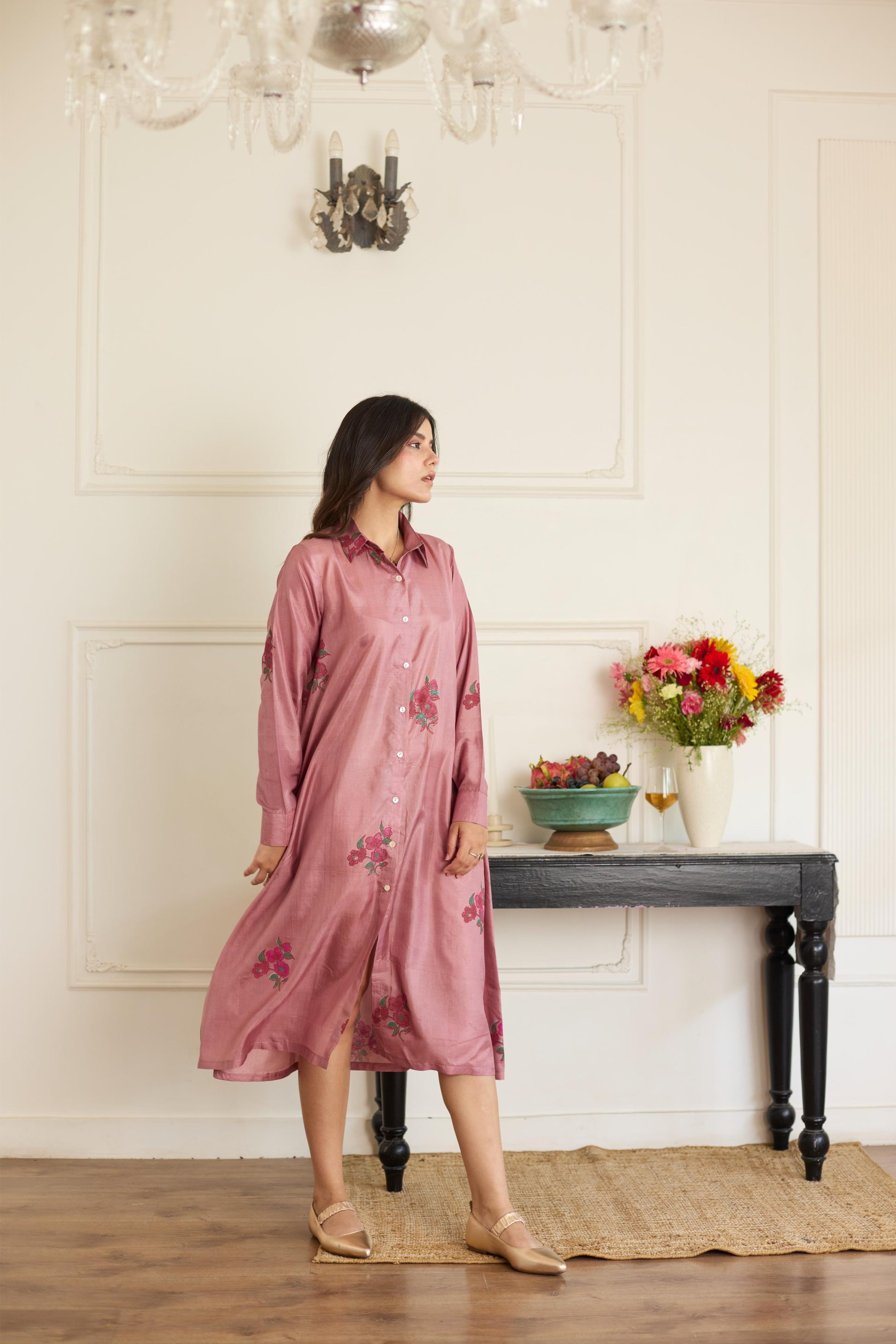 Mauve Silk Dress-JA