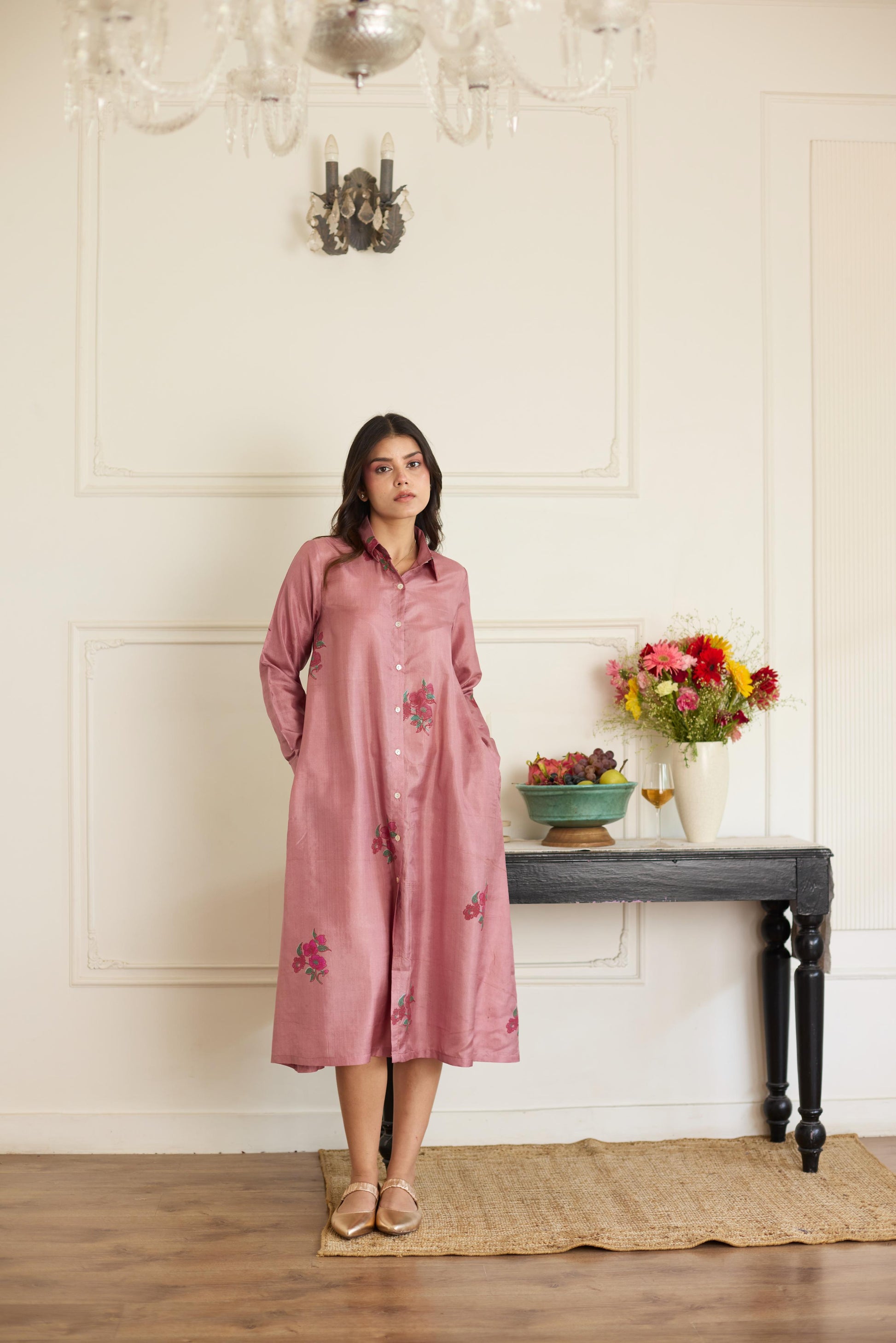 Mauve Silk Dress-JA