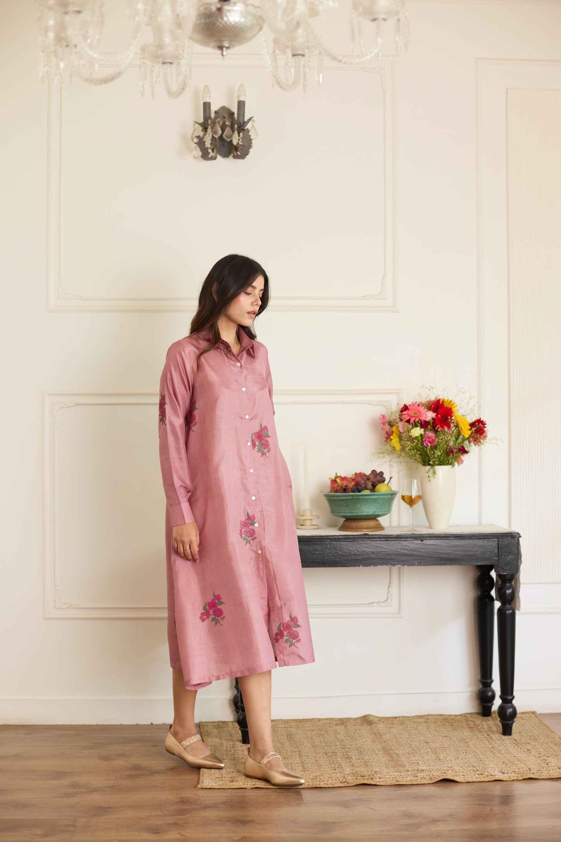 Mauve Silk Dress-JA