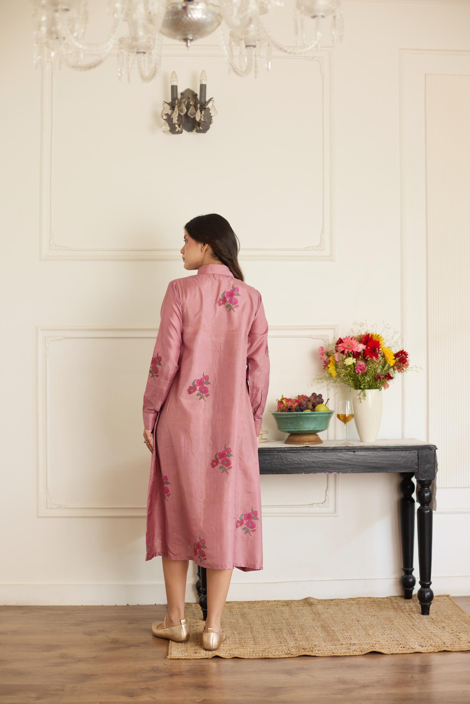 Mauve Silk Dress-JA
